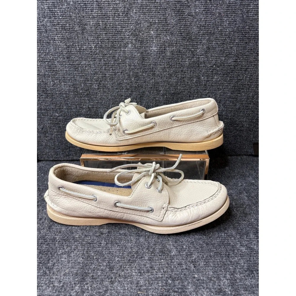 Sperry Top-Sider Mens 10 M Authentic Original Boat Shoes Off White Leather 61317